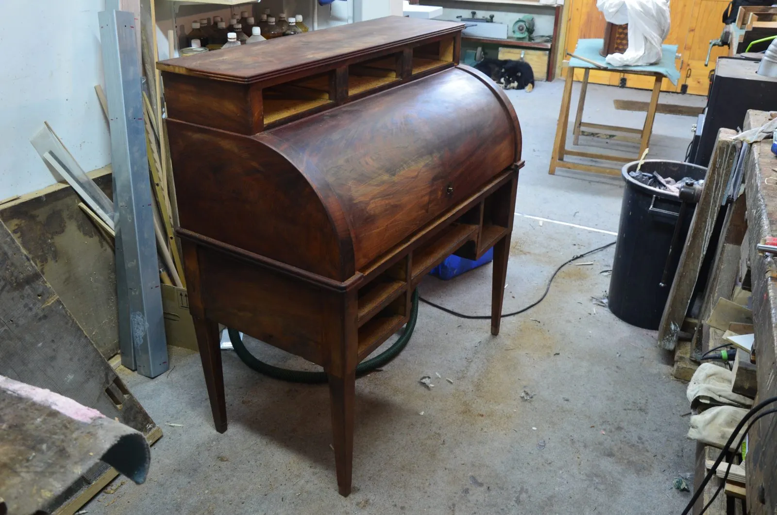 Restauration d'un bureau à cylindre époque Empire — avant restauration