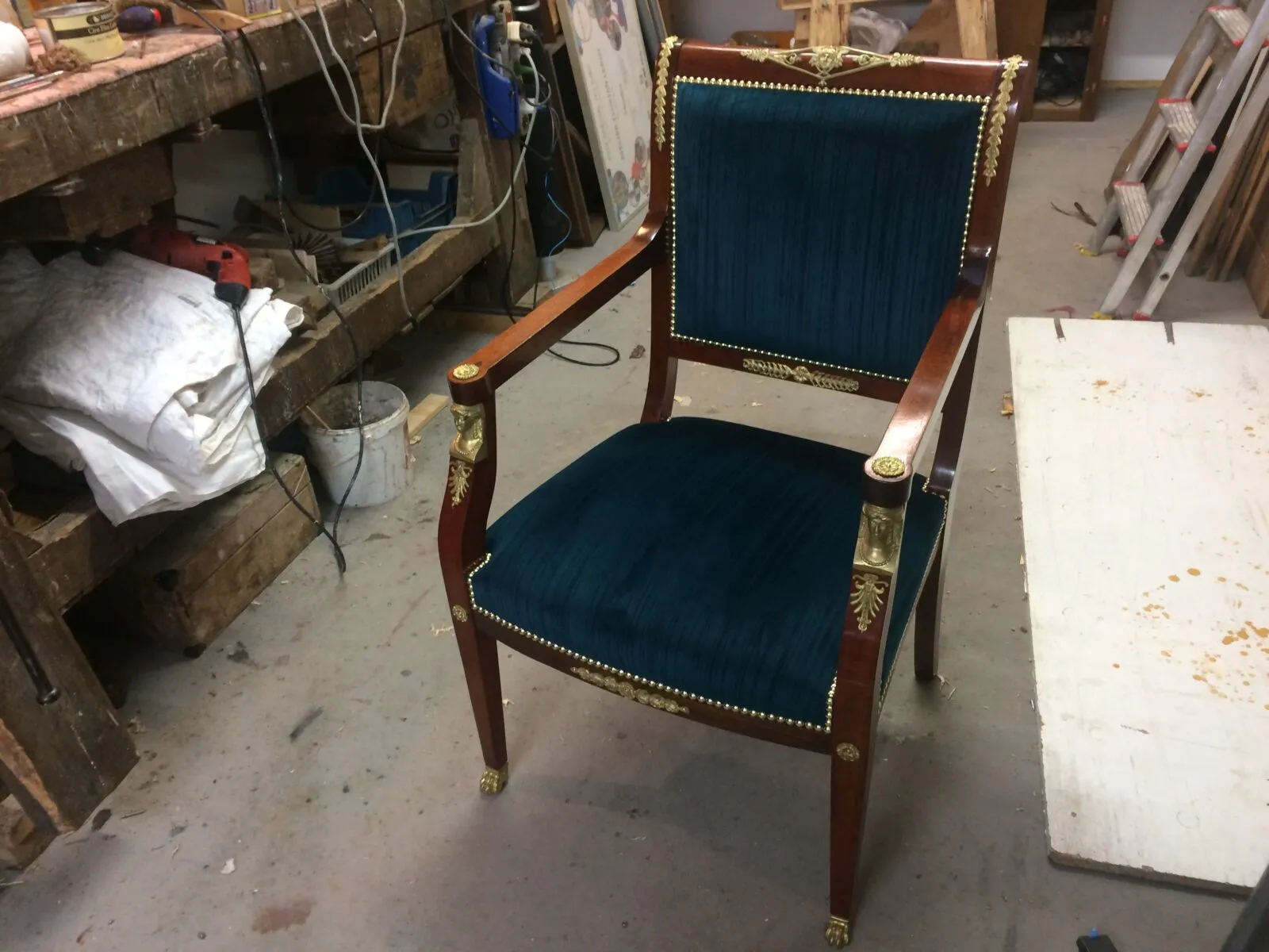 Fauteuil de bureau de style Empire retour d'Egypte