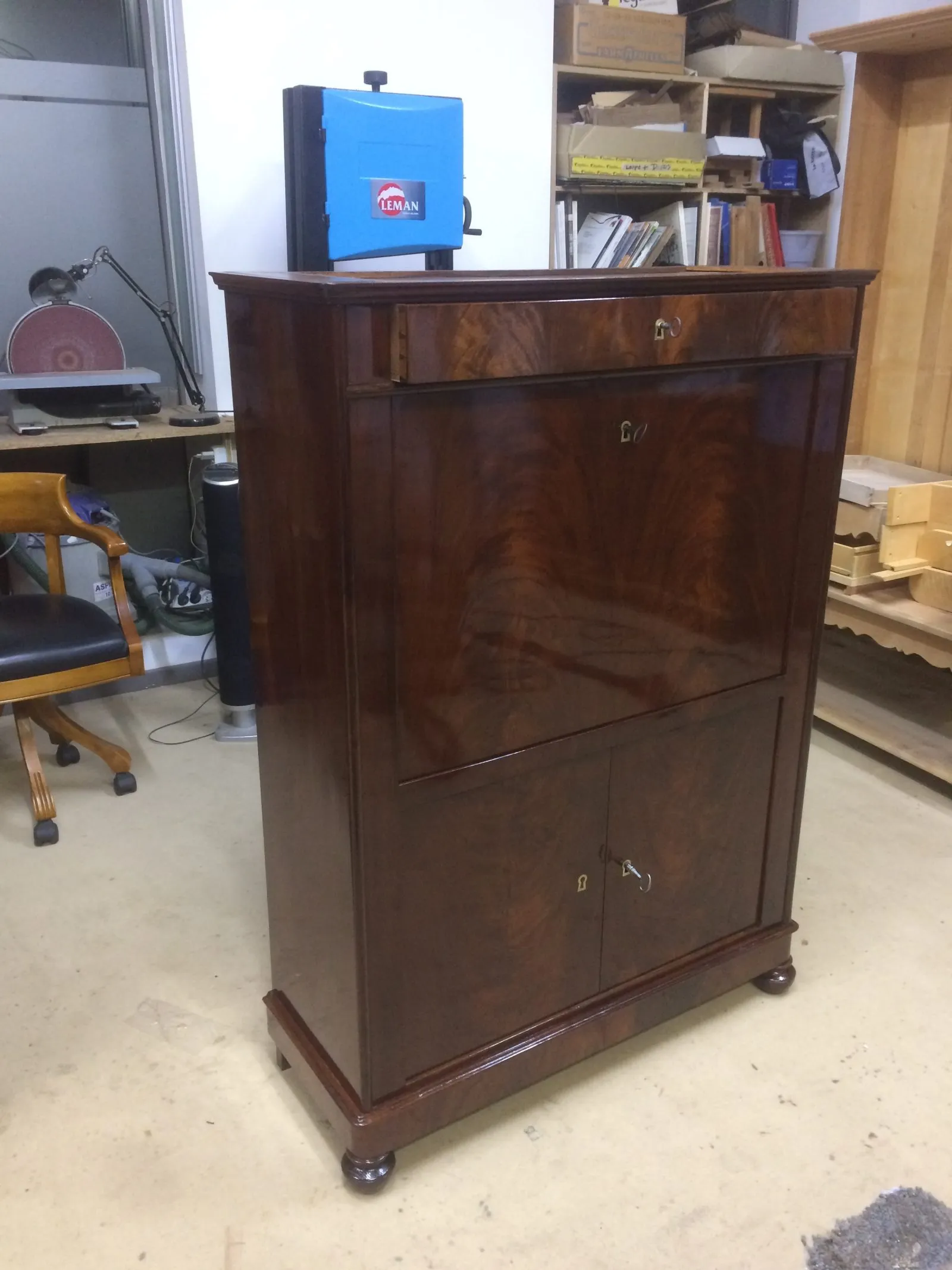 Secrétaire époque Restauration XIXème - Acajou de cuba
