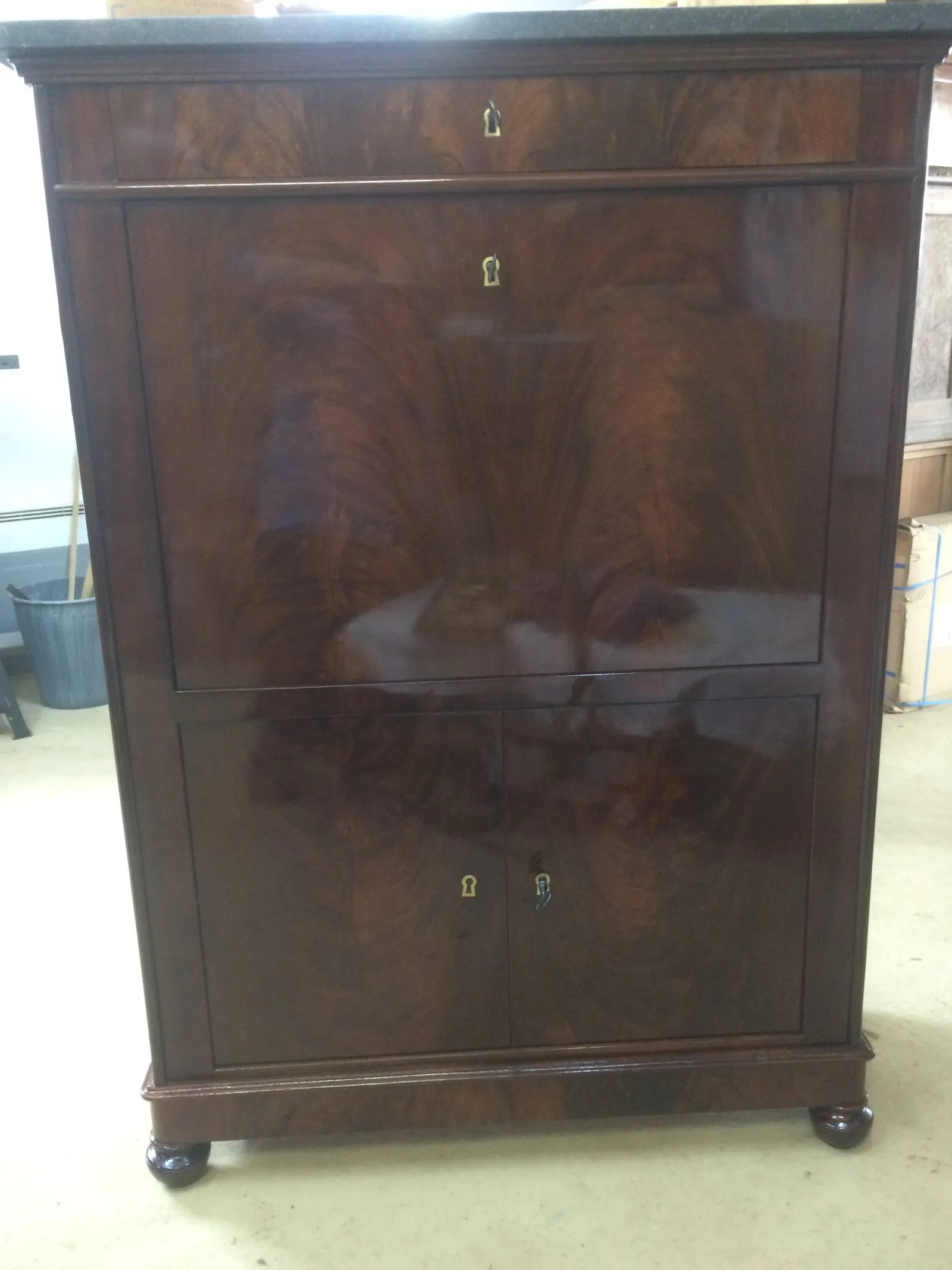 Secrétaire époque Restauration XIXème - Acajou de cuba