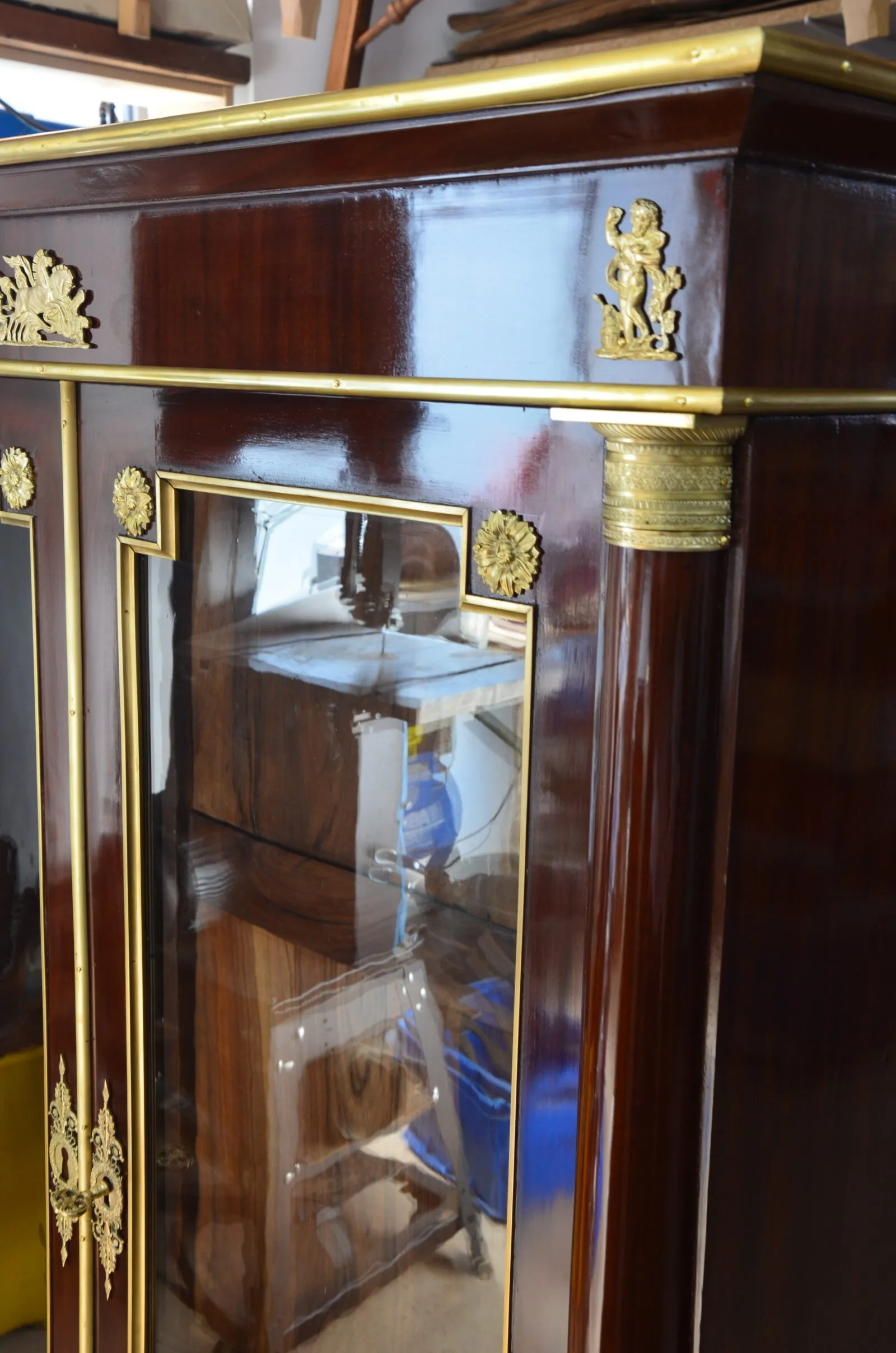 Vitrine 1er Empire en Acajou de cuba